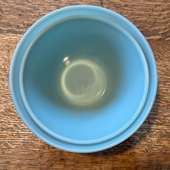 Fire King SET Delphite Blue Splash Proof Nesting Mixing Bowls - Picture 10 of 10